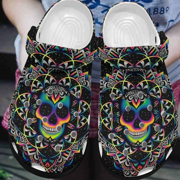 Footwearmerch Colorfull Skull clog Shoesshoes Crocbland Clog Gifts For Men Women