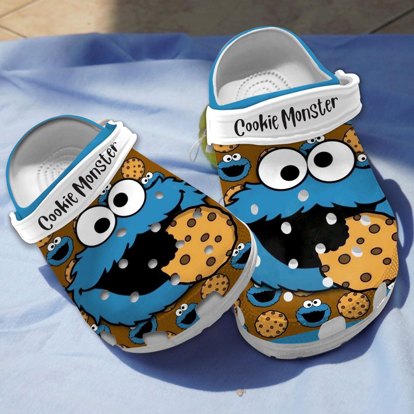Footwearmerch Cookie Monster TV Series Crocs Crocband Clogs Shoes Comfortable For Men Women and Kids