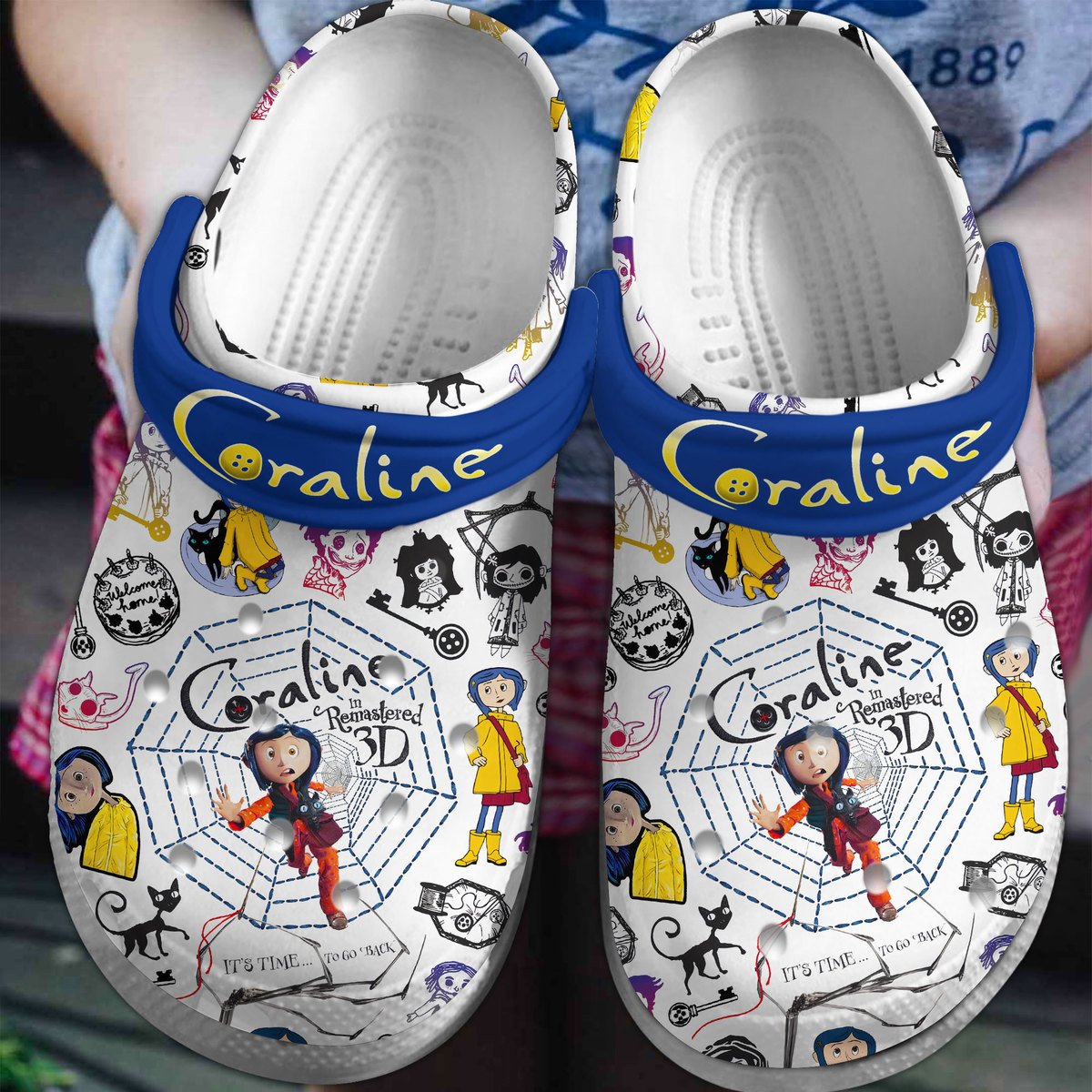 Footwearmerch Coraline Movie Crocs Crocband Clogs Shoes Comfortable For Men Women and Kids