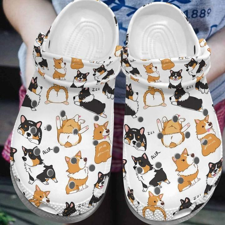 Footwearmerch Corgi Dog Cute Gift For Lover Rubber clog Shoes Comfy Footwear