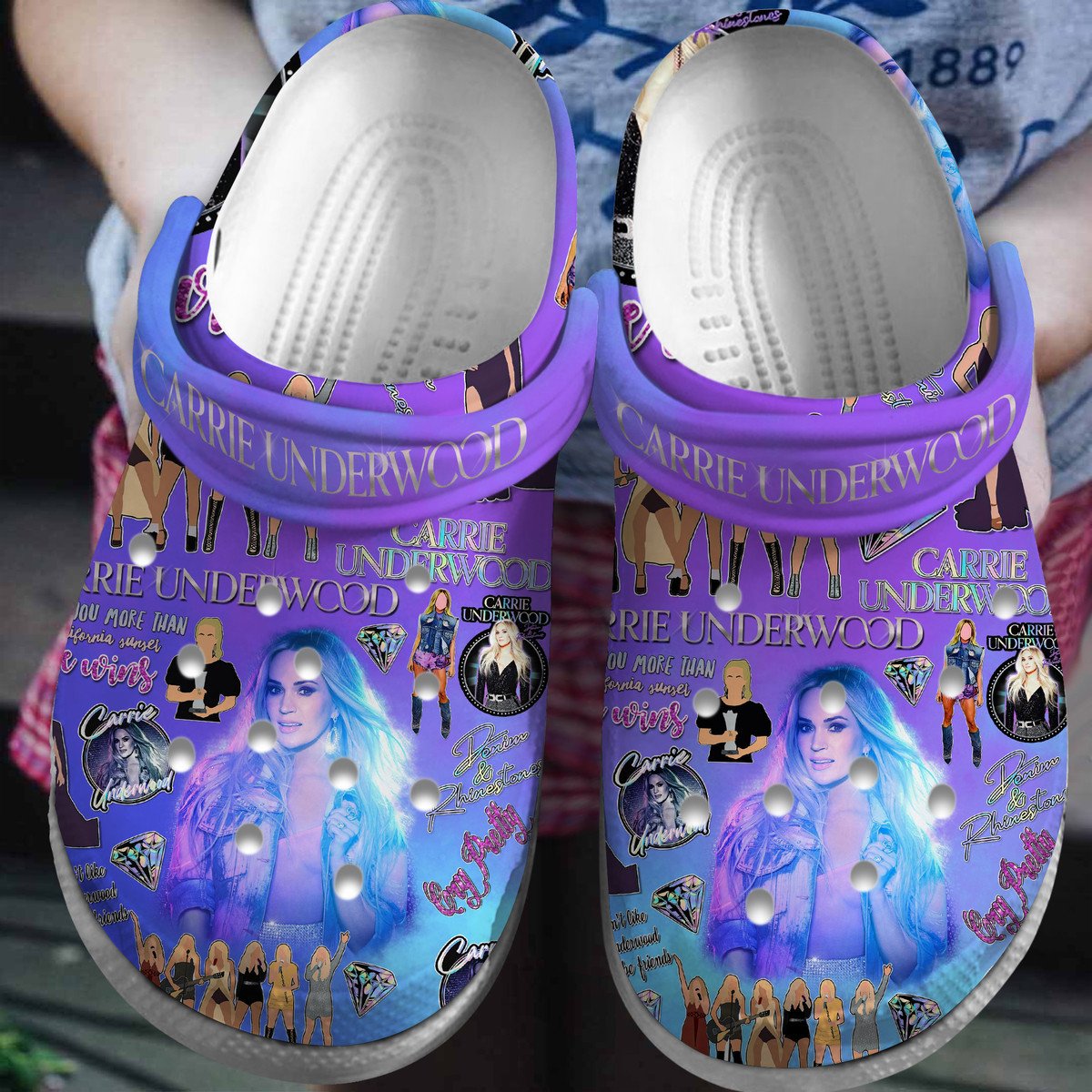 Footwearmerch Carrie Underwood Singer Music Crocs Crocband Clogs Shoes For Men Women and Kids