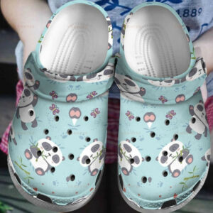Footwearmerch Custom Name Lovely Panda Style Gift For Lover Rubber clog Shoes Comfy Footwear