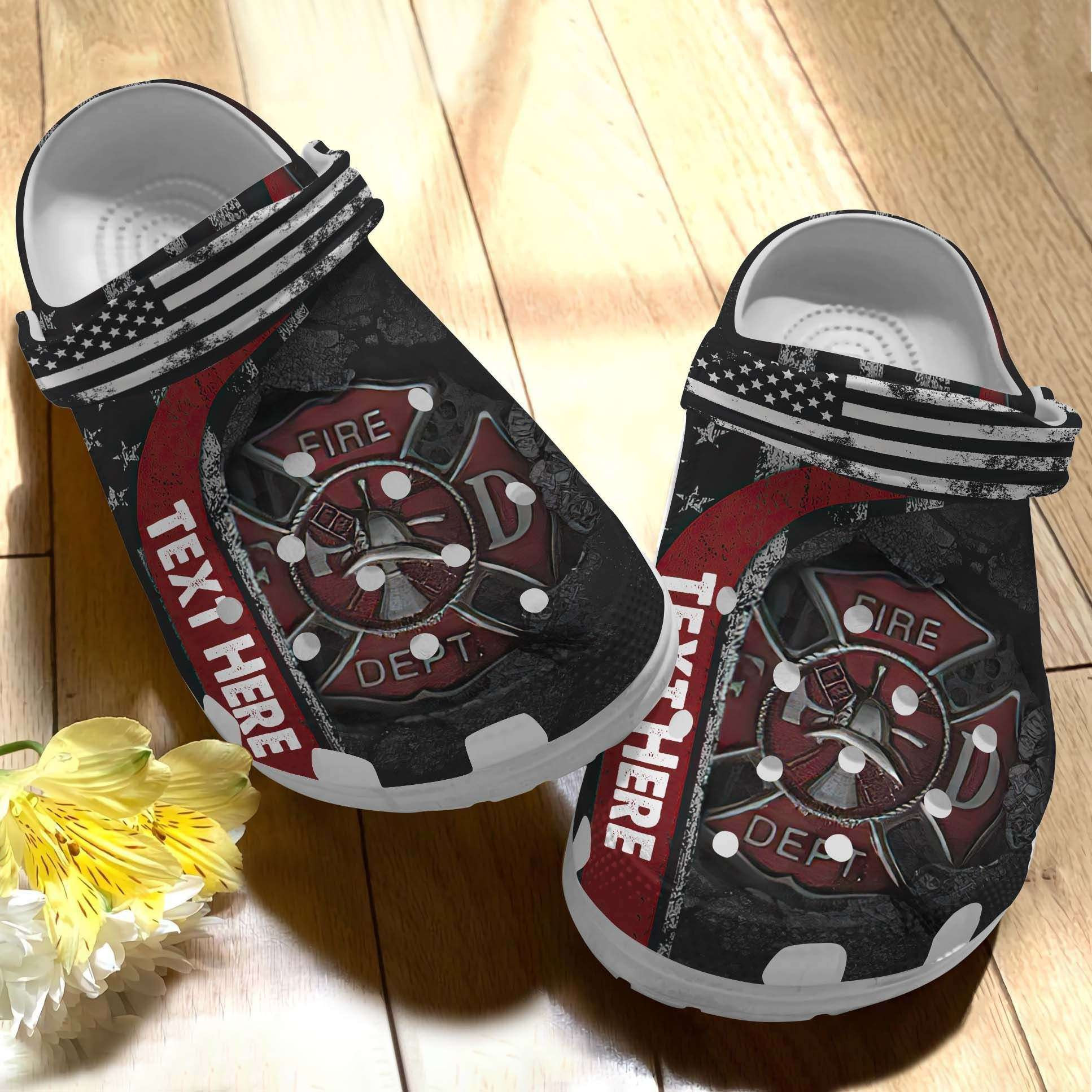 Footwearmerch Customize Name Firefighter Fire Dept Crocband Clogs
