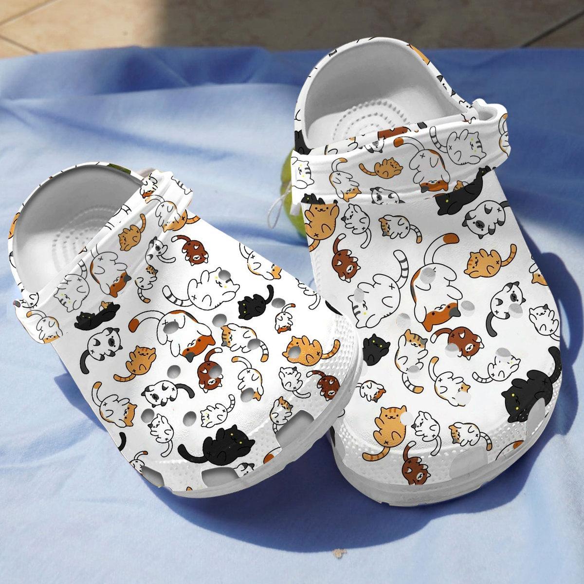 Footwearmerch Cute Cat Crocs Crocband Clogs Shoes Comfortable For Men Women and Kids