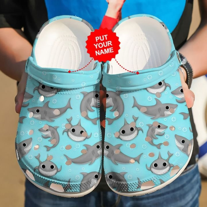 Footwearmerch Cute Sharks Pattern clog Shoes Shark