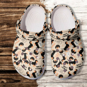 Footwearmerch Dachshund Dog Best Friend Shoes Gift Men Women- Dachshund Dog Pattern Shoes Croc Clogs