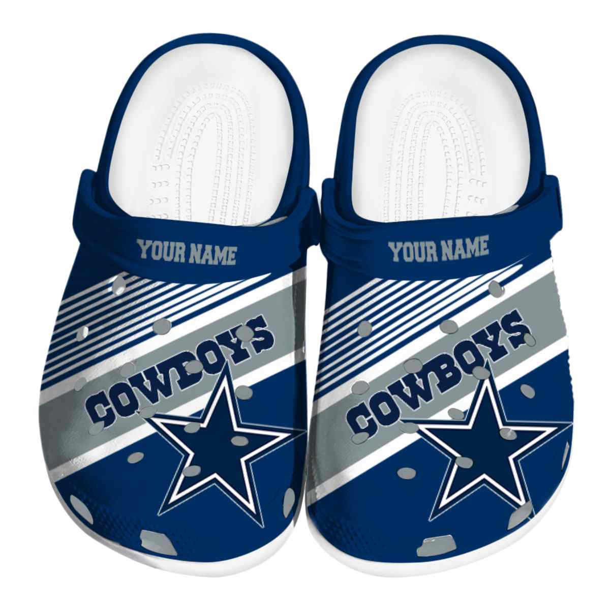 Footwearmerch Dallas Cowboys NFL Sport Crocs Crocband Clogs Shoes Comfortable For Men Women and Kids