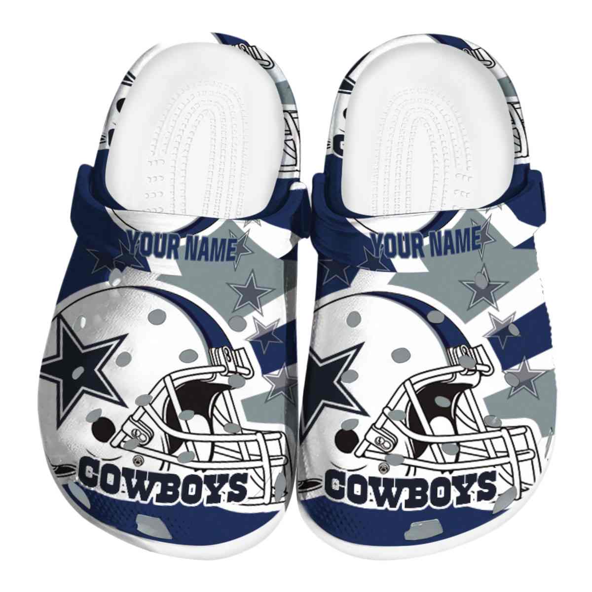 Footwearmerch Dallas Cowboys NFL Sport Crocs Crocband Clogs Shoes Comfortable For Men Women and Kids