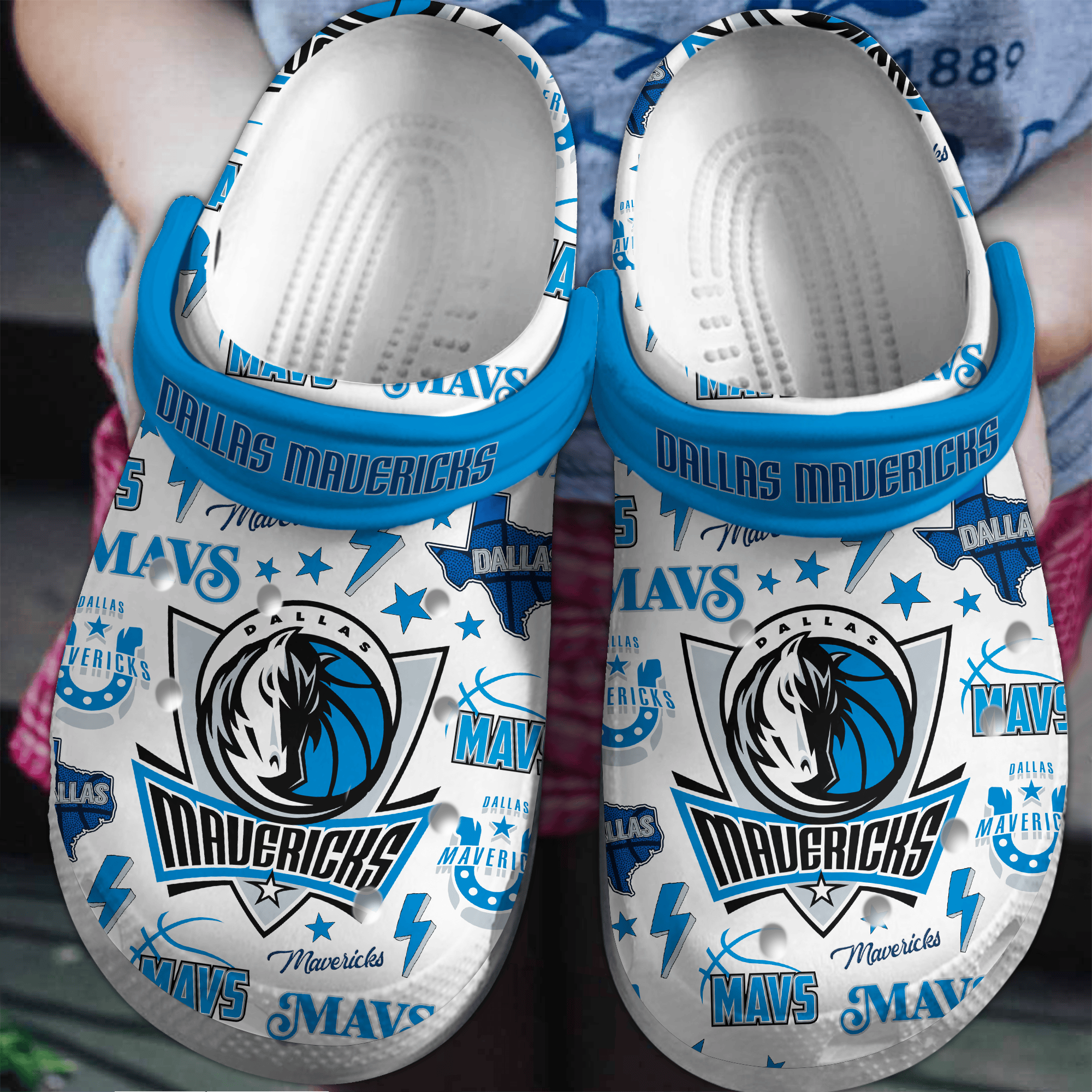 Footwearmerch Dallas Mavericks NBA Sport Crocs Crocband Clogs Shoes Comfortable For Men Women and Kids