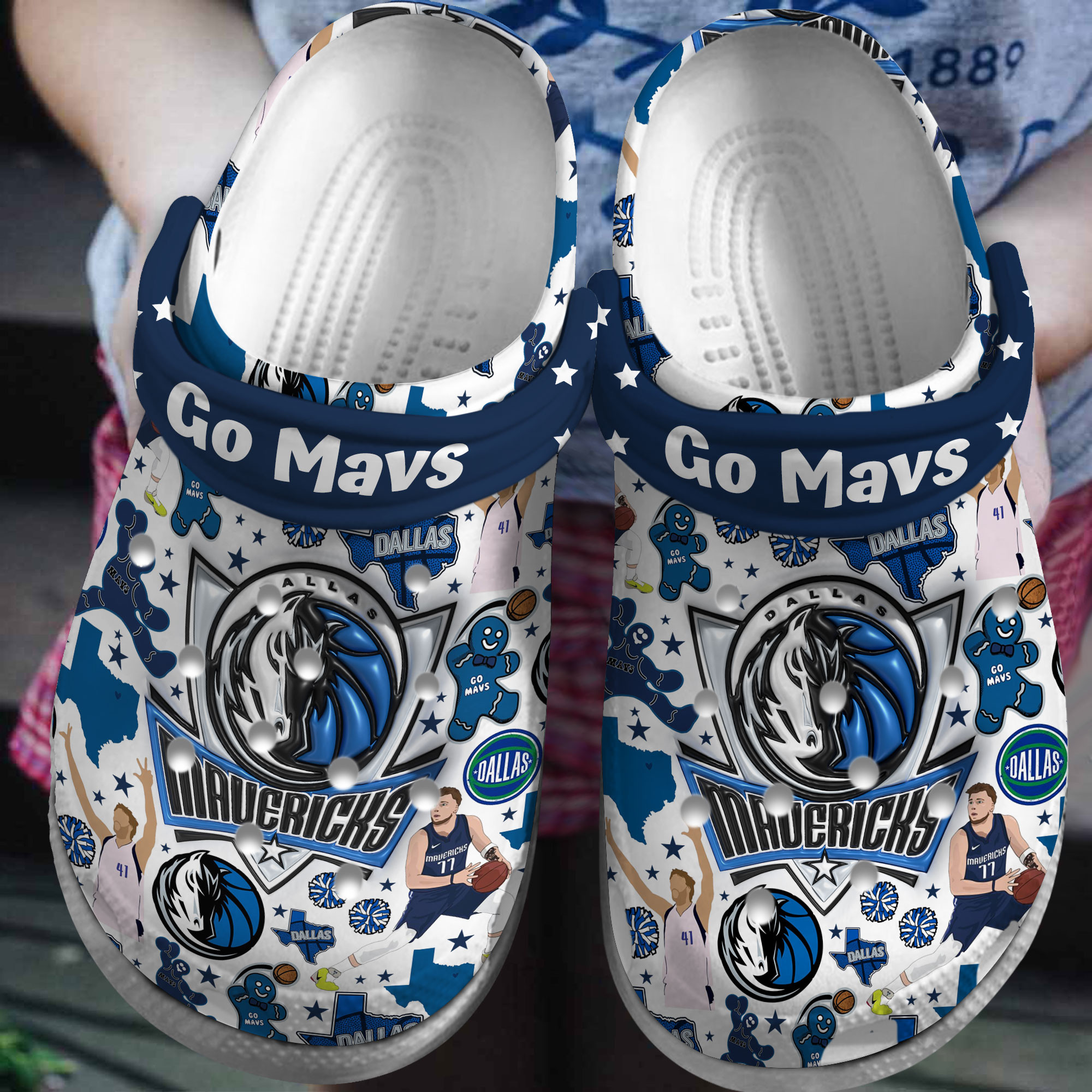 Footwearmerch Dallas Mavericks NBA Sport Crocs Crocband Clogs Shoes Comfortable For Men Women and Kids