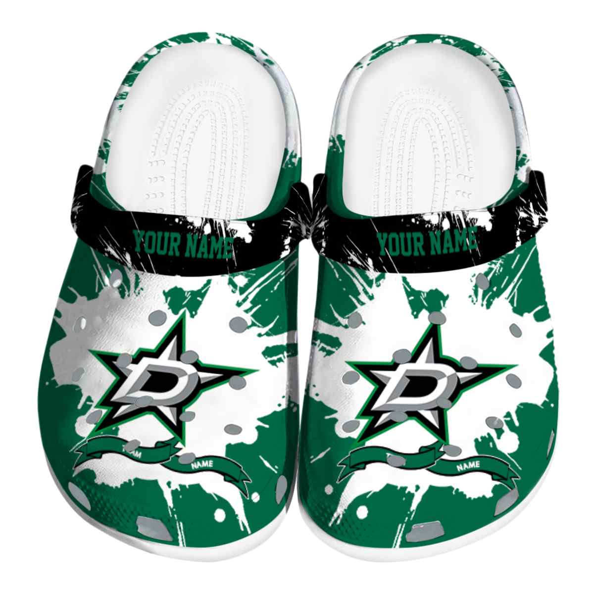 Footwearmerch Dallas Stars NHL Sport Crocs Crocband Clogs Shoes Comfortable For Men Women and Kids