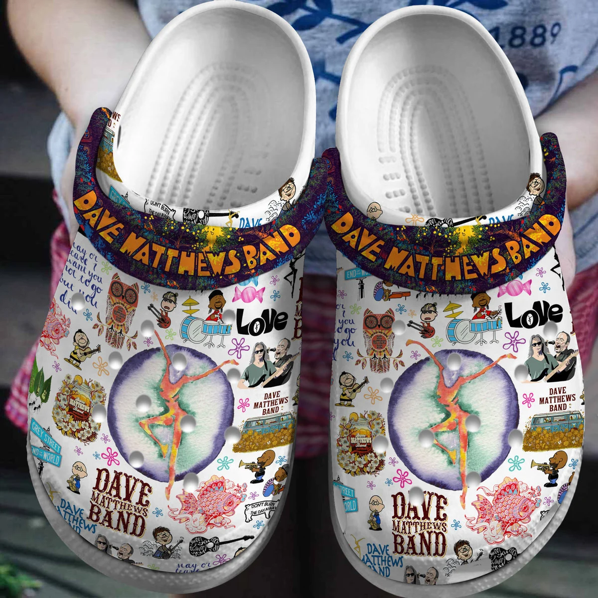 Footwearmerch Dave Matthews Band Music Crocs Crocband Clogs Shoes Comfortable For Men Women and Kids