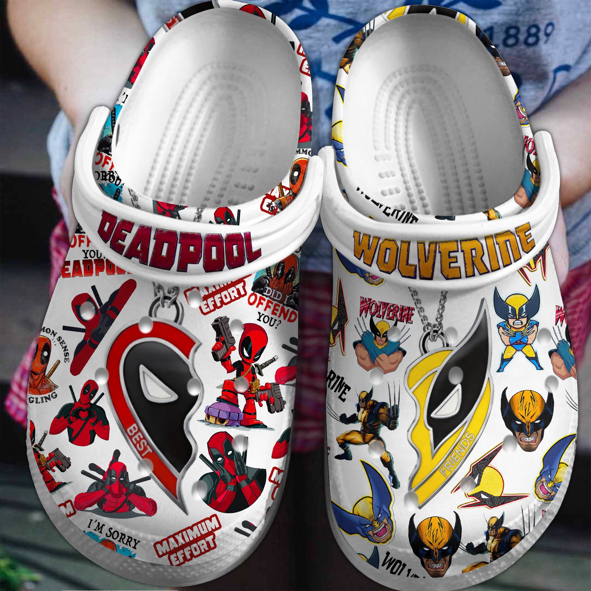 Footwearmerch Deadpool And Wolverine Movie Crocs Crocband Clogs Shoes Comfortable For Men Women and Kids
