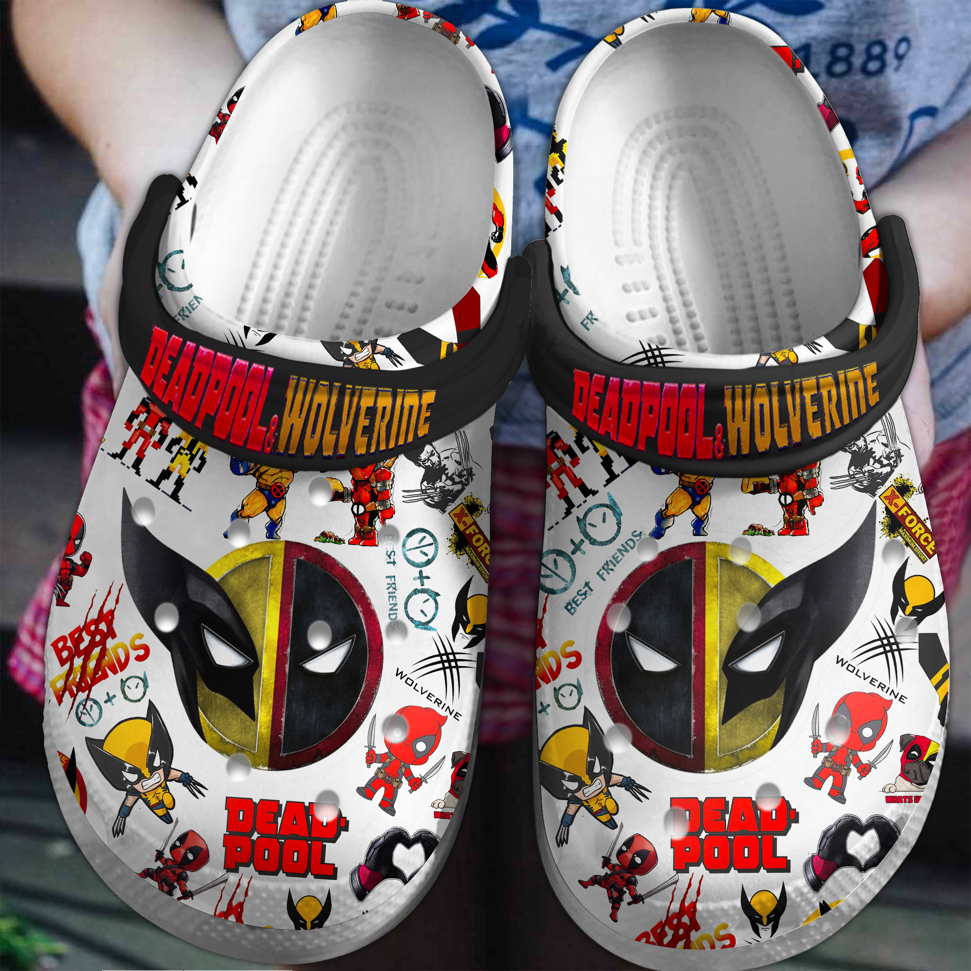Footwearmerch Deadpool Movie Crocs Crocband Clogs Shoes Comfortable For Men Women and Kids