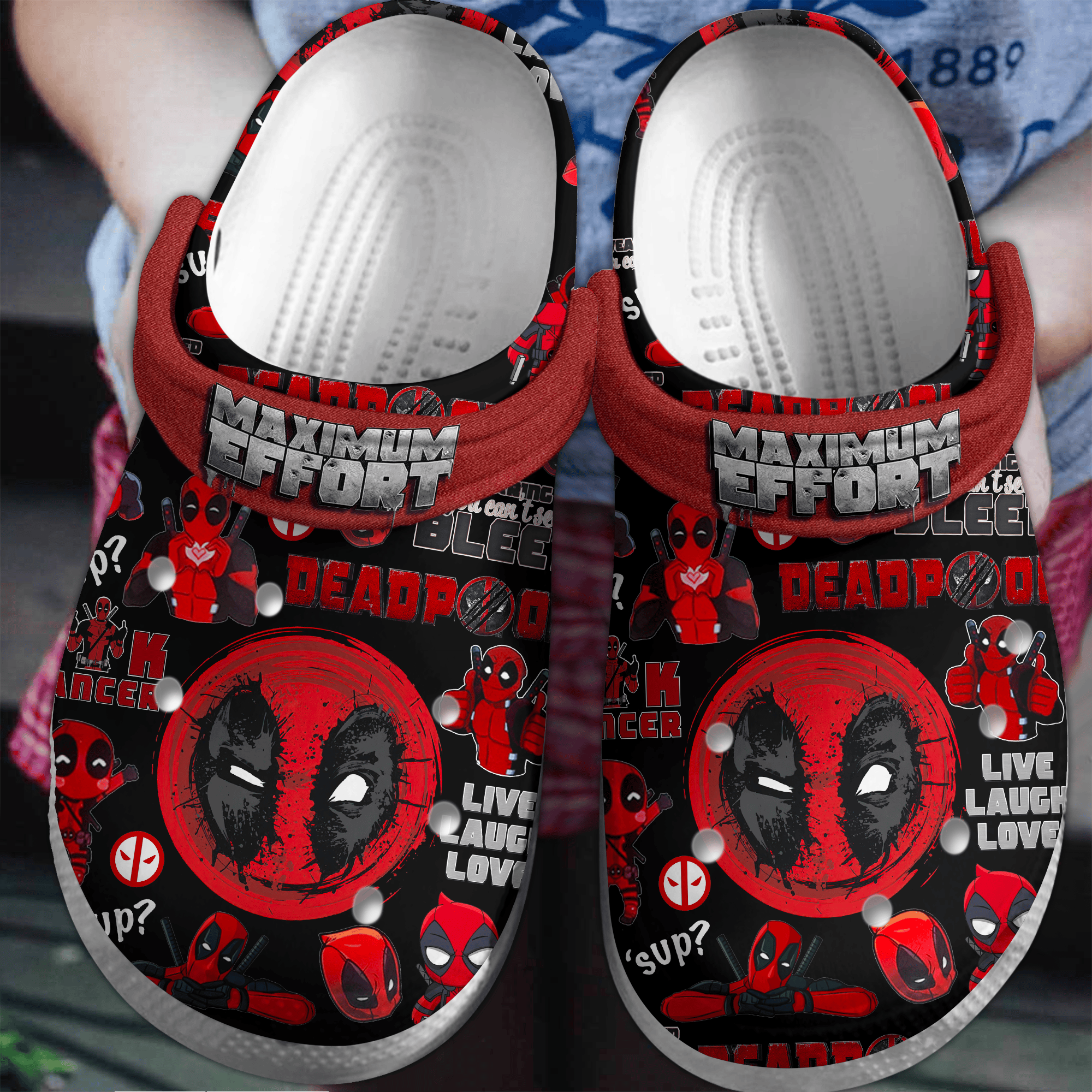 Footwearmerch Deadpool Movie Crocs Crocband Clogs Shoes Comfortable For Men Women and Kids