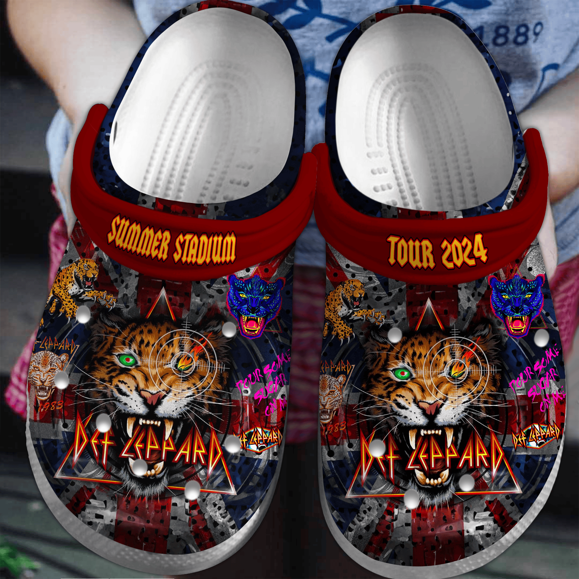 Footwearmerch Def Leppard Music Crocs Crocband Clogs Shoes Comfortable For Men Women and Kids