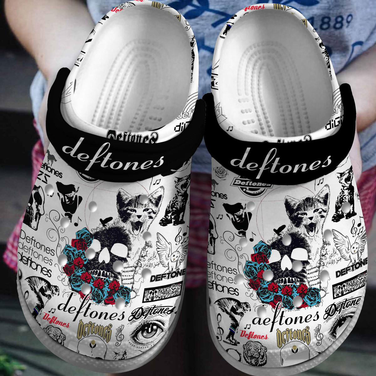 Footwearmerch Deftones Music Crocs Crocband Clogs Shoes Comfortable For Men Women and Kids