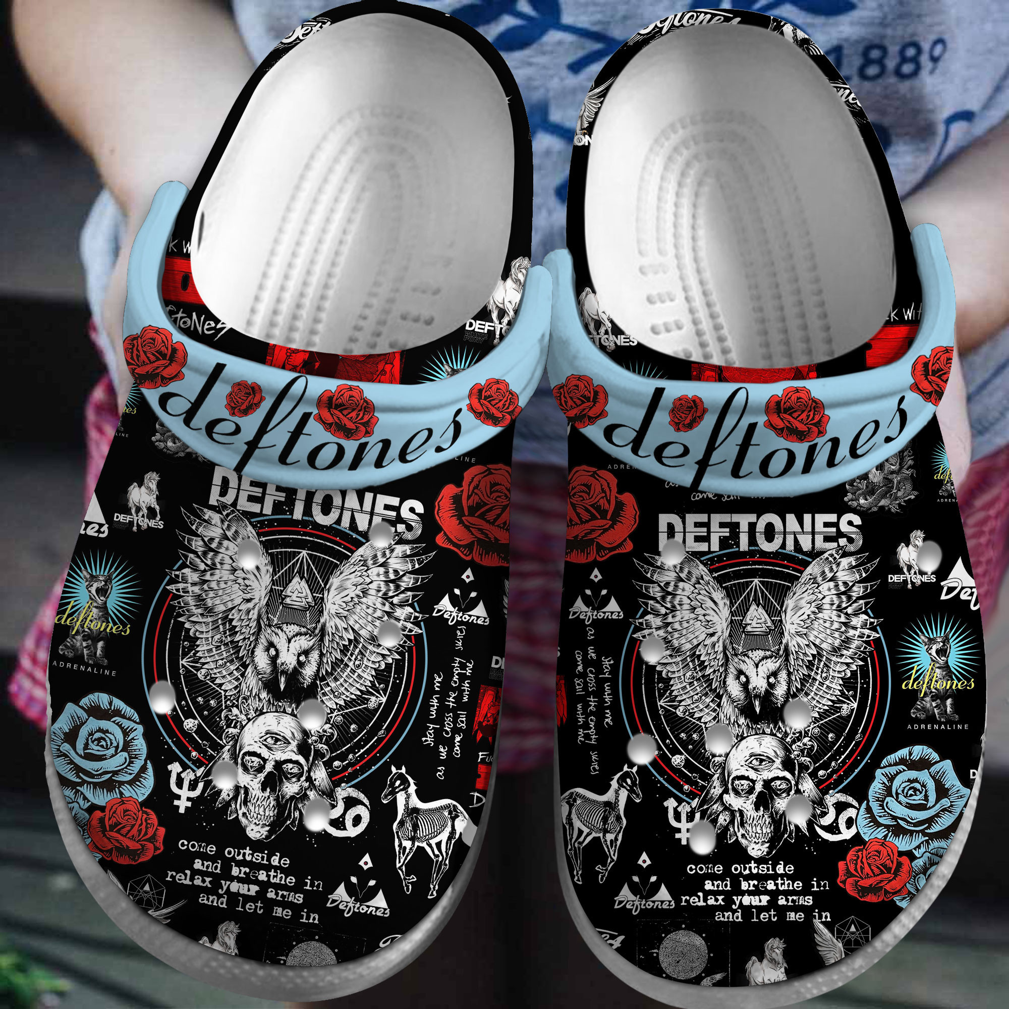 Footwearmerch Deftones Music Crocs Crocband Clogs Shoes Comfortable For Men Women and Kids