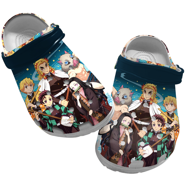 Footwearmerch Demon Slayer Anime Crocs Crocband Clogs Shoes Comfortable For Men Women and Kids