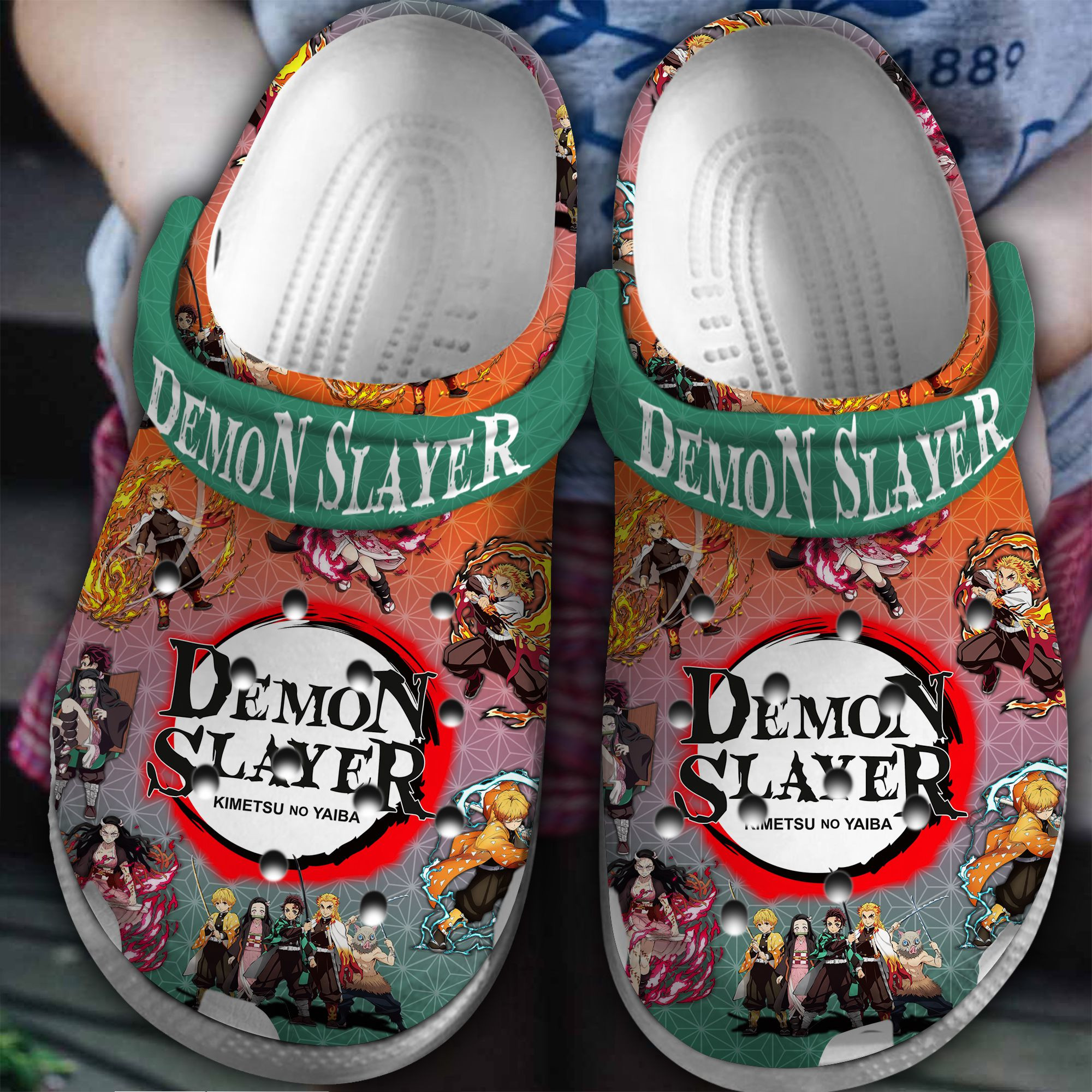 Footwearmerch Demon Slayer TV Series Crocs Crocband Clogs Shoes Comfortable For Men Women and Kids