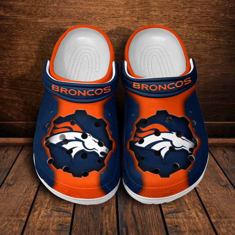 Footwearmerch Denver Broncos NFL Crocs Crocband Clogs Shoes Comfortable For Men Women and Kids