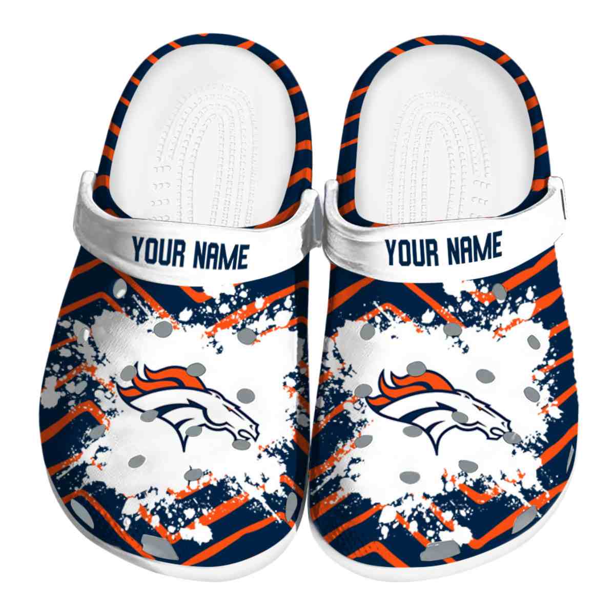 Footwearmerch Denver Broncos NFL Sport Crocs Crocband Clogs Shoes Comfortable For Men Women and Kids