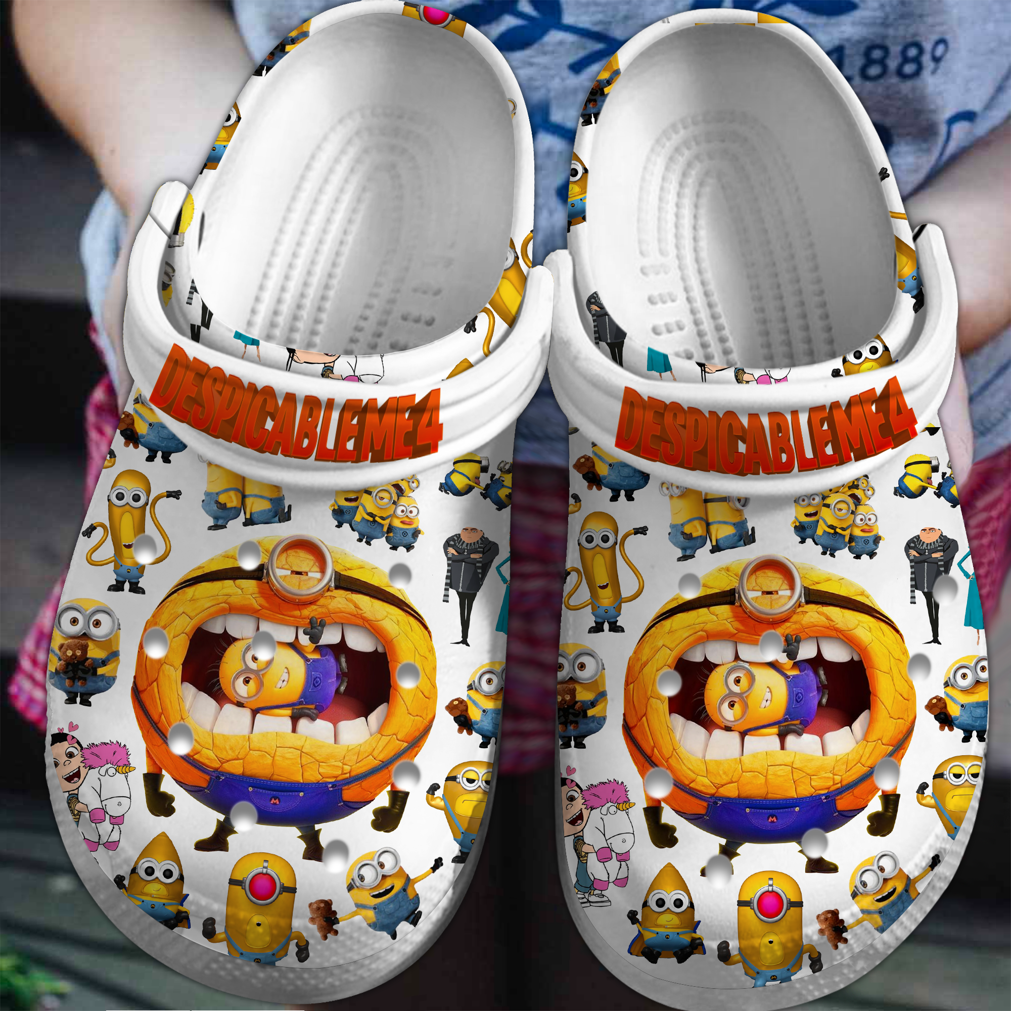 Footwearmerch Despicable Me 4 Minions Cartoon Crocs Crocband Clogs Shoes Comfortable For Men Women and Kids
