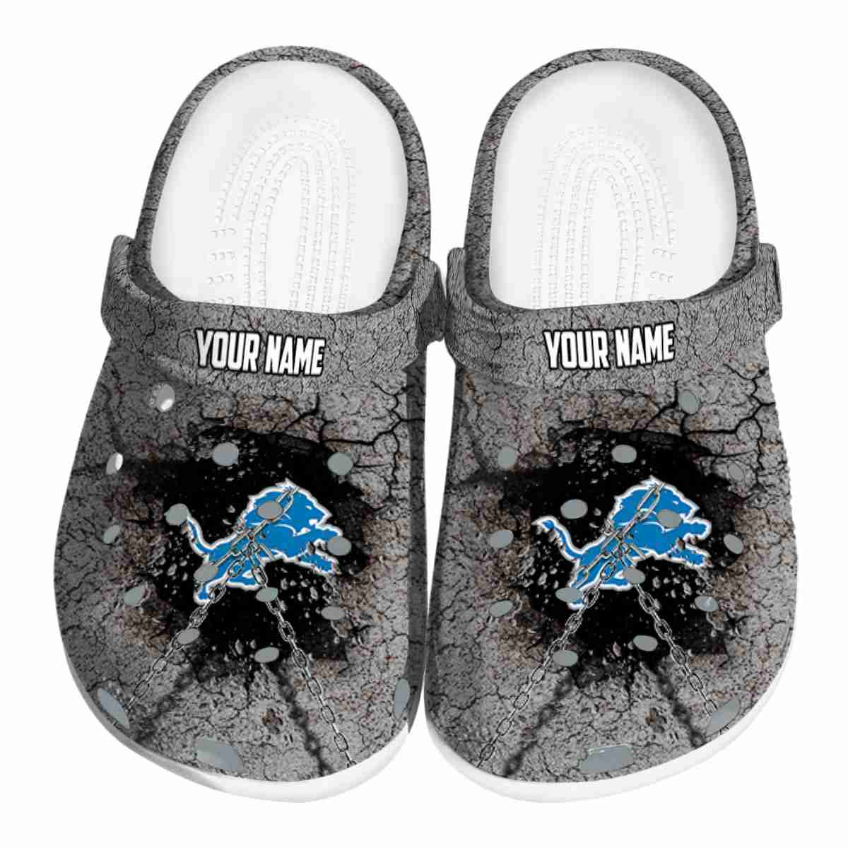Footwearmerch Detroit Lions NFL Sport Crocs Crocband Clogs Shoes Comfortable For Men Women and Kids