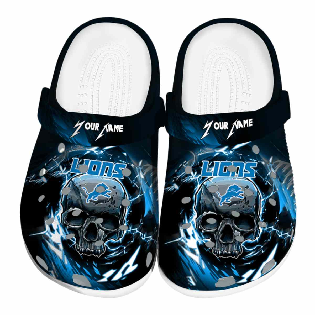 Footwearmerch Detroit Lions NFL Sport Crocs Crocband Clogs Shoes Comfortable For Men Women and Kids