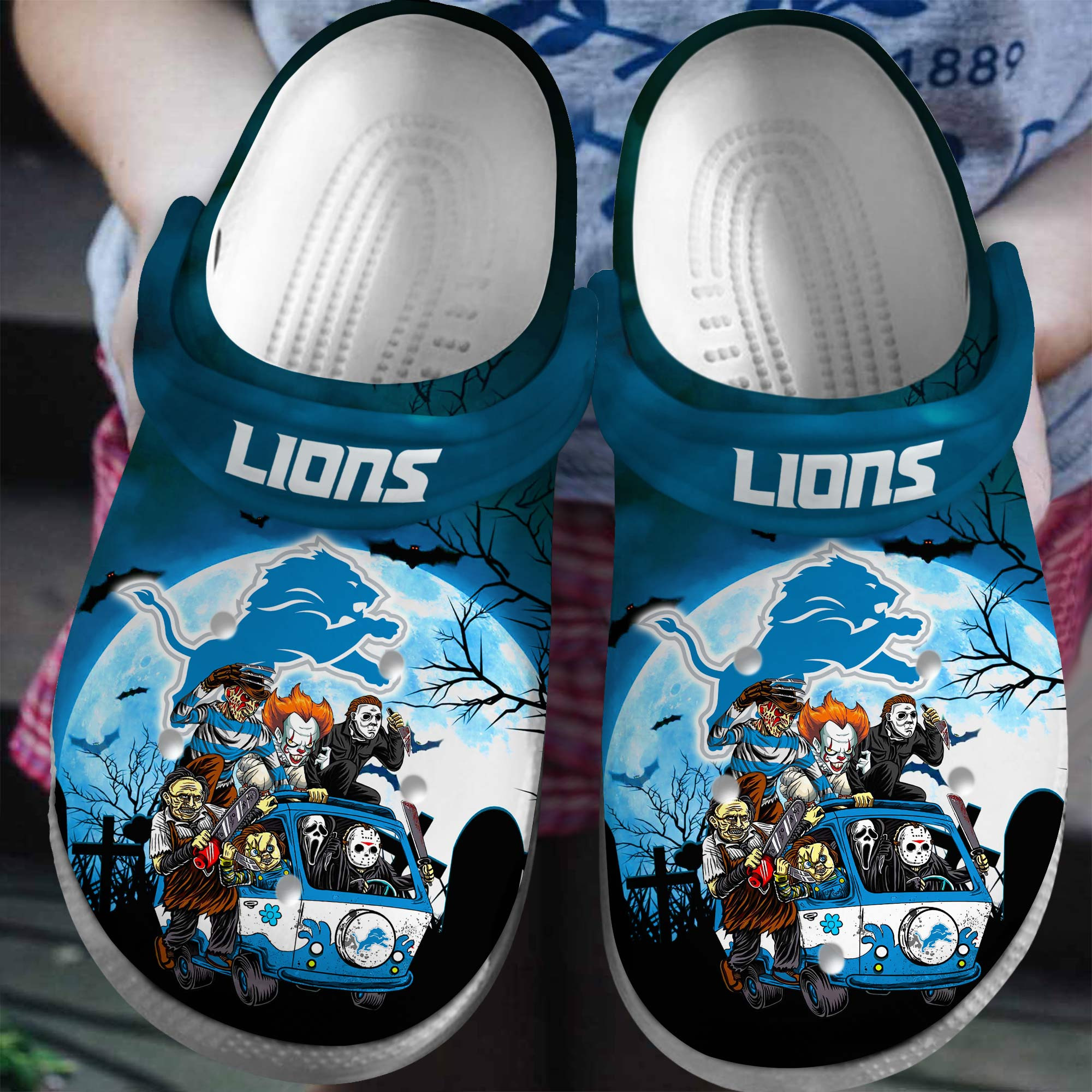 Footwearmerch Detroit Lions NFL Sport Crocs Crocband Clogs Shoes Comfortable For Men Women and Kids
