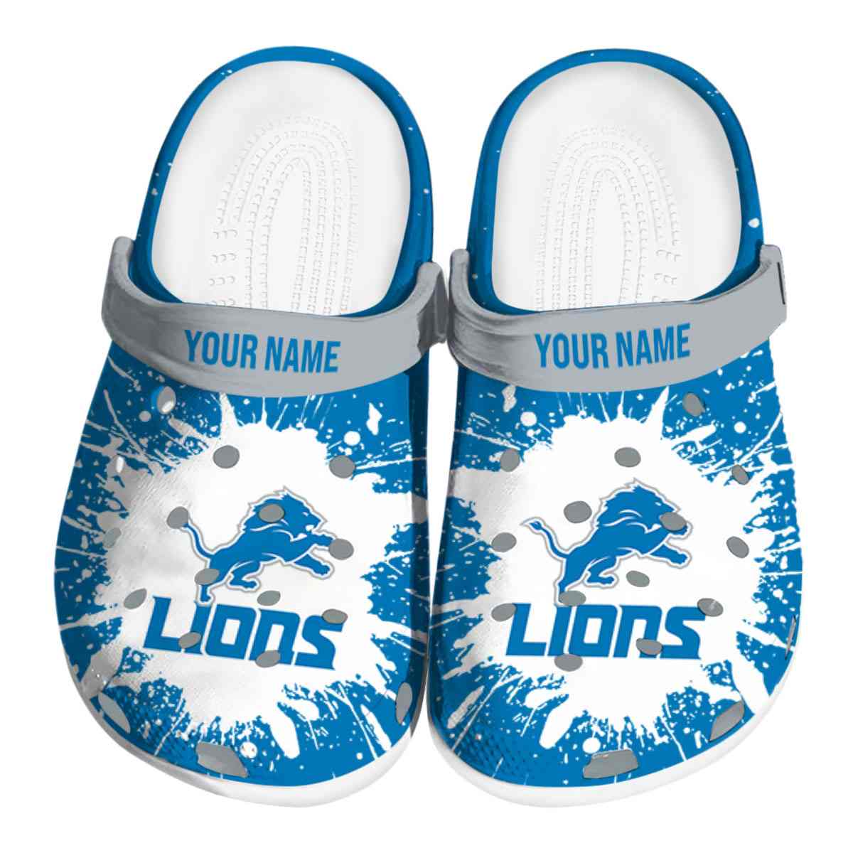 Footwearmerch Detroit Lions NFL Sport Crocs Crocband Clogs Shoes Comfortable For Men Women and Kids