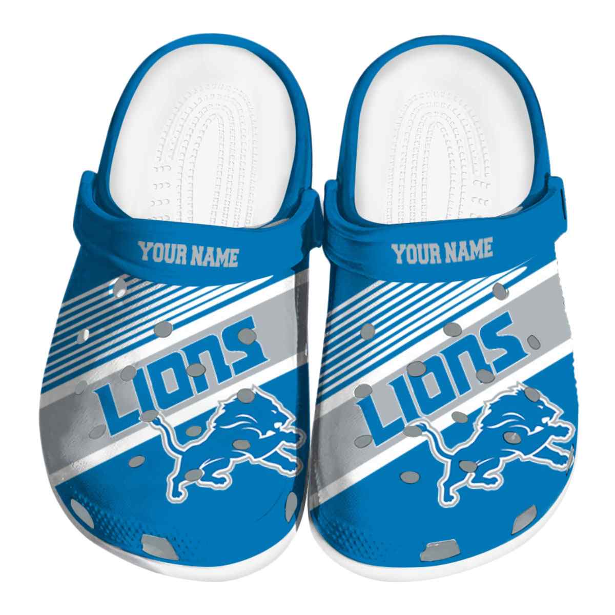 Footwearmerch Detroit Lions NFL Sport Crocs Crocband Clogs Shoes Comfortable For Men Women and Kids