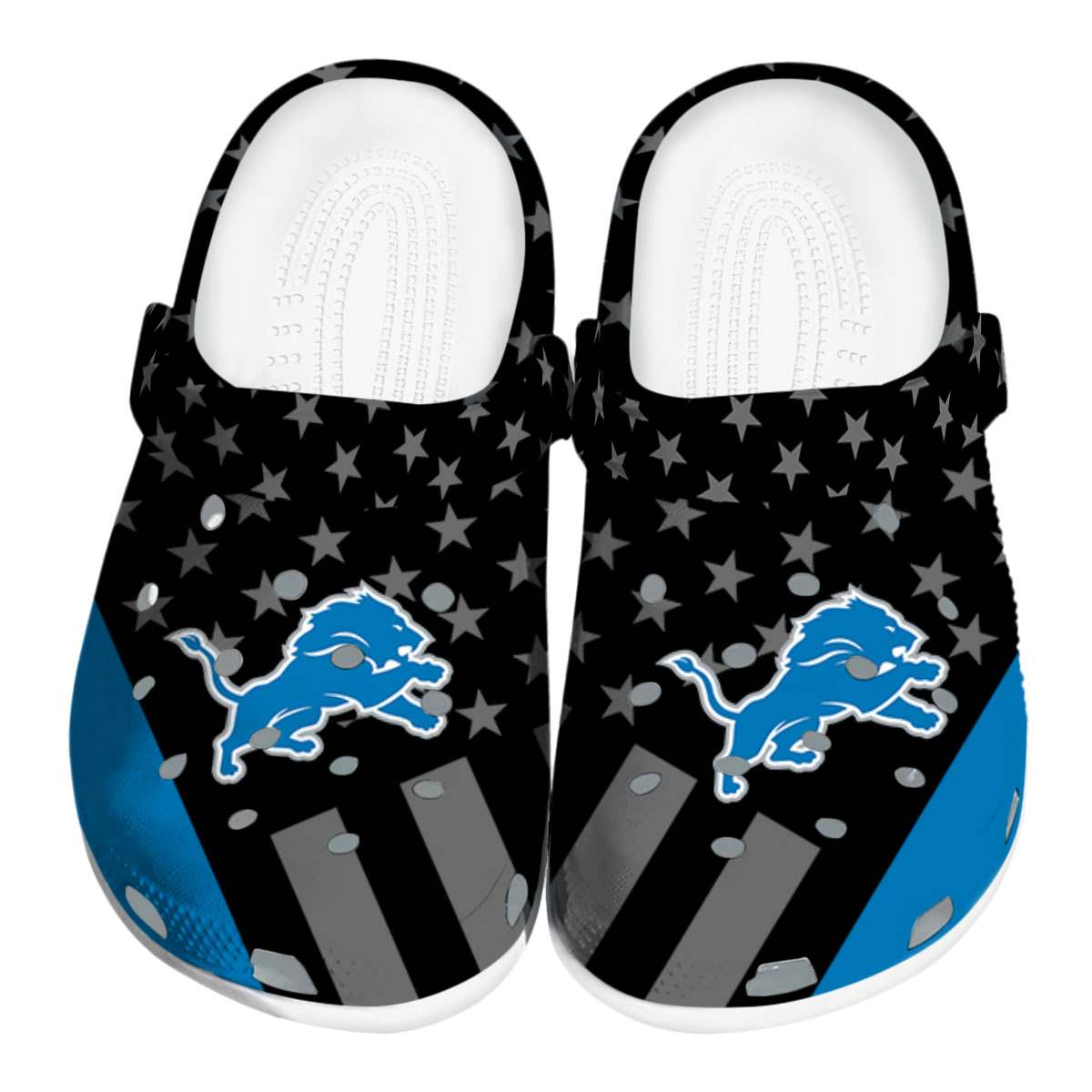 Footwearmerch Detroit Lions NFL Sport Crocs Crocband Clogs Shoes Comfortable For Men Women and Kids