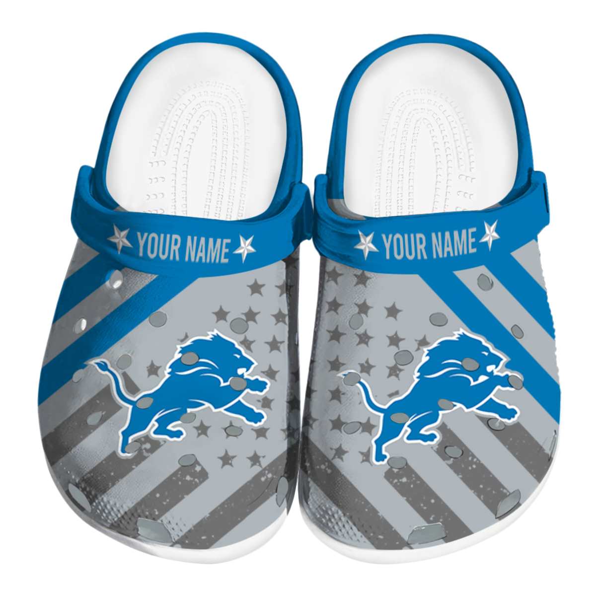 Footwearmerch Detroit Lions NFL Sport Crocs Crocband Clogs Shoes Comfortable For Men Women and Kids