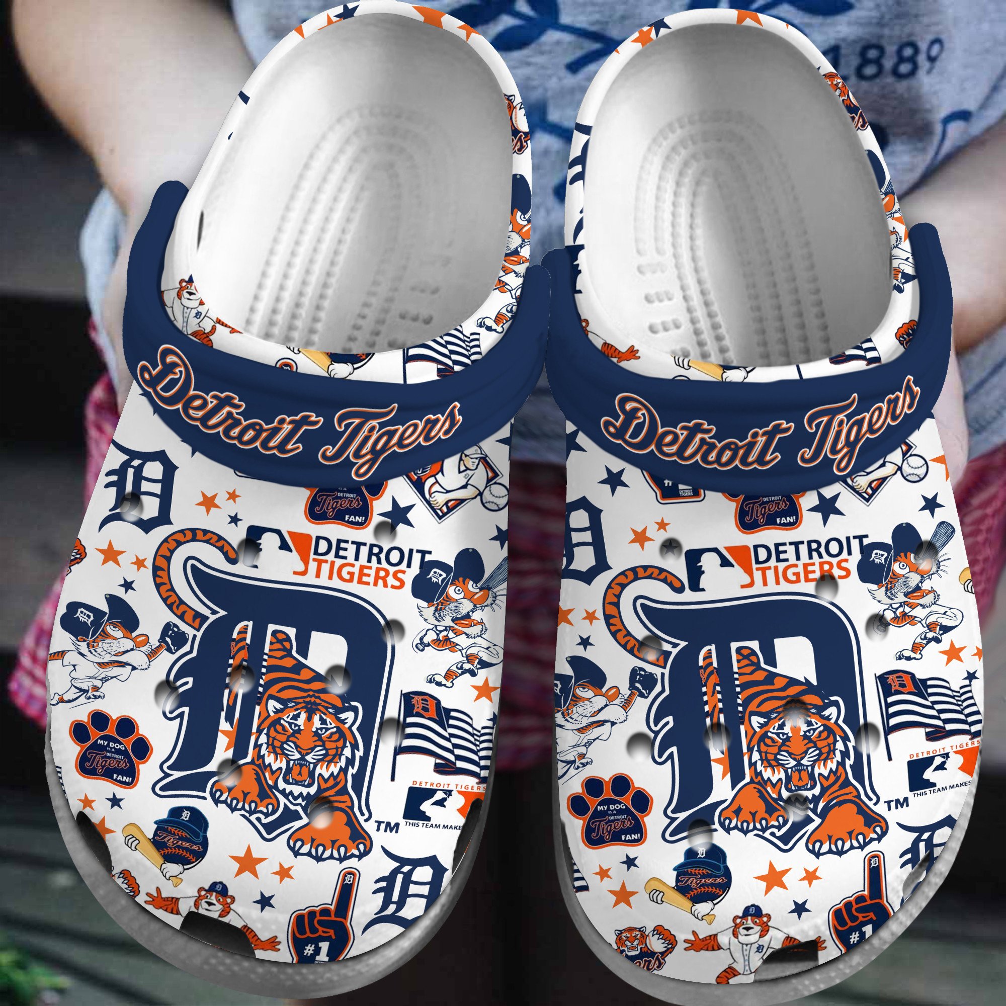 Footwearmerch Detroit Tigers MLB Sport Crocs Crocband Clogs Shoes Comfortable For Men Women and Kids