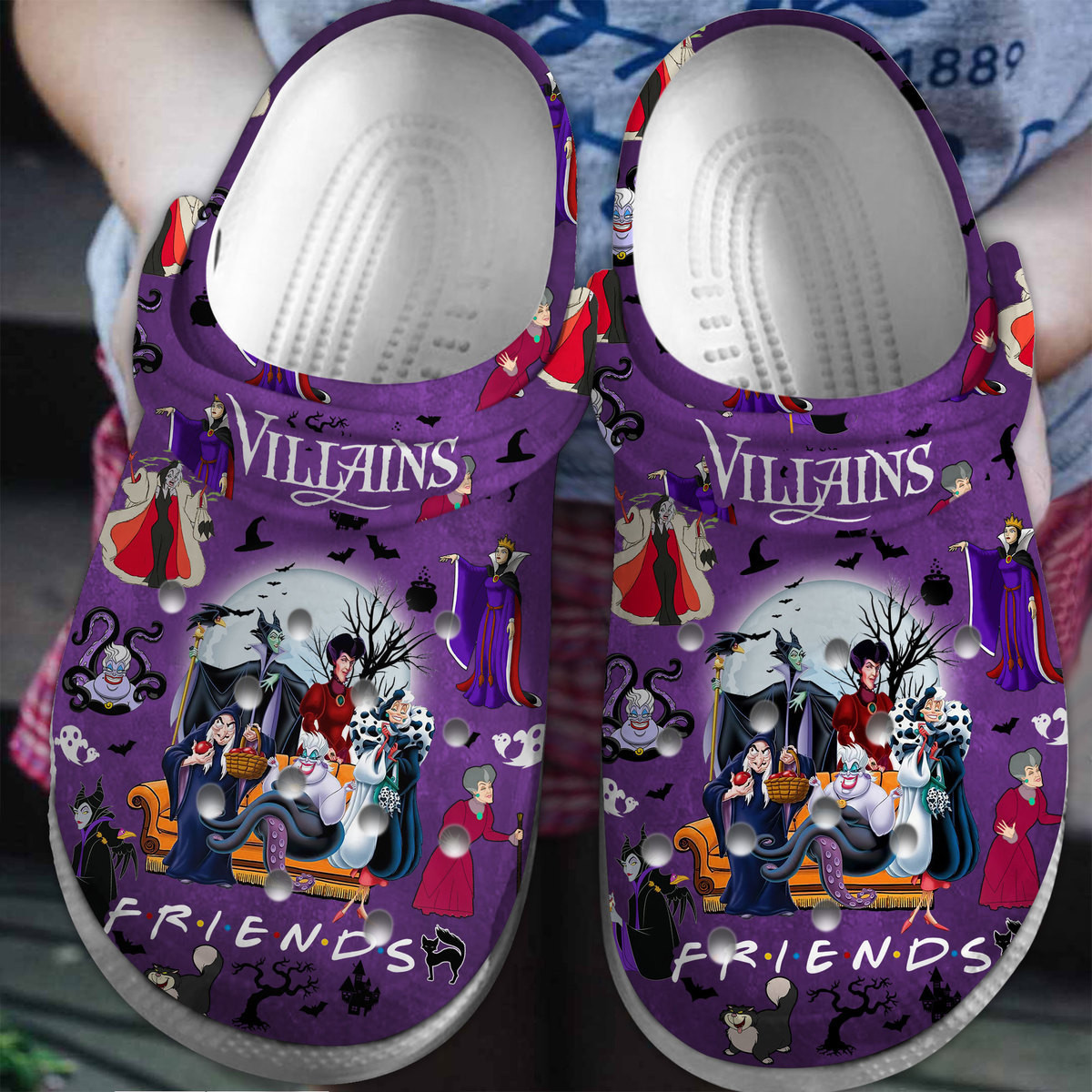 Footwearmerch Disney Villains Cartoon Crocs Crocband Clogs Shoes Comfortable For Men Women and Kids