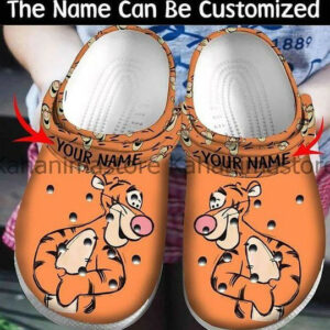 Footwearmerch Disney Winnie The Pooh Tigger Cartoon Crocs Crocband Shoes Clogs Custom Name For Men Women and Kids