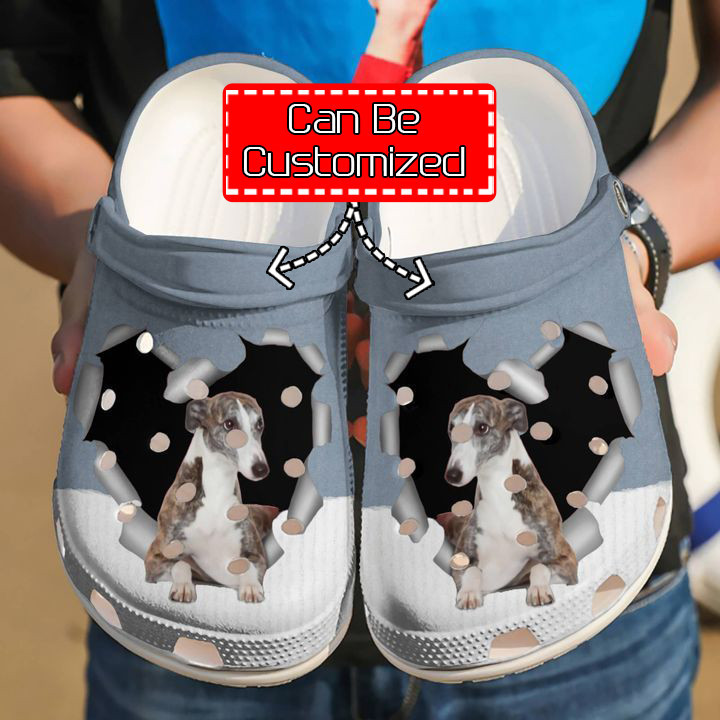 Footwearmerch Dog - Greyhound Paper Heart Clog Shoes For Men And Women