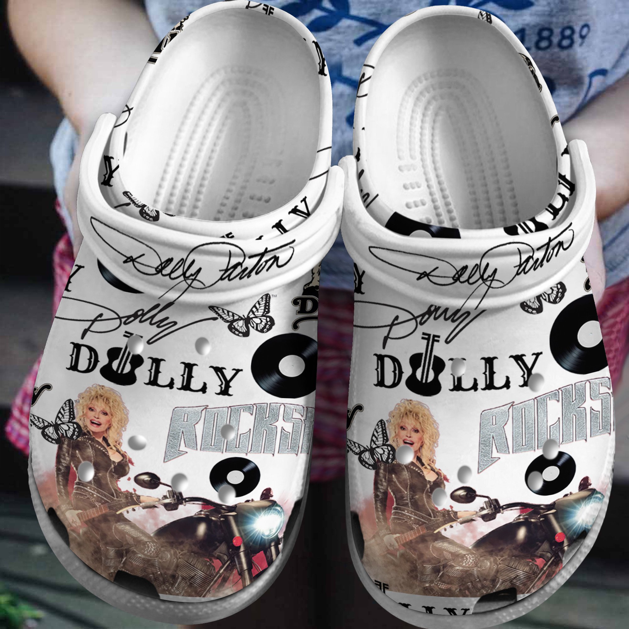 Footwearmerch Dolly Parton Music Crocs Crocband Clogs Shoes Comfortable For Men Women and Kids