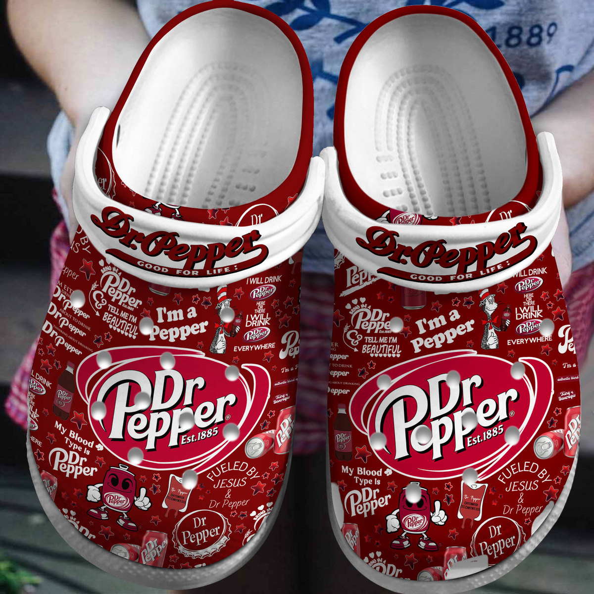 Footwearmerch Dr Pepper Drink Crocs Crocband Clogs Shoes Comfortable For Men Women and Kids