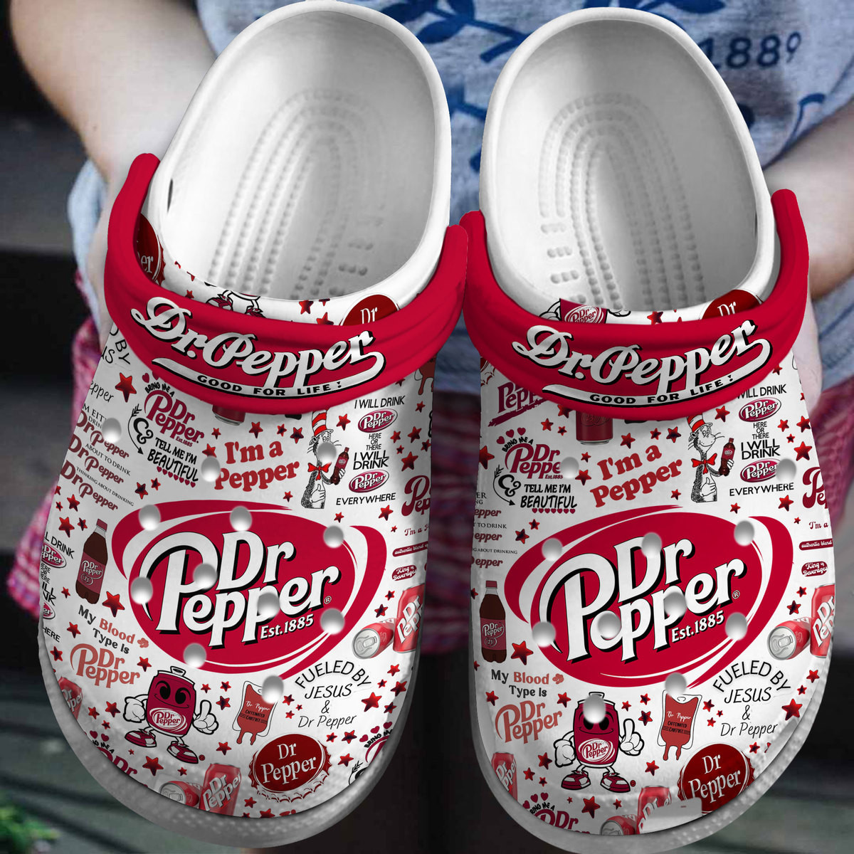 Footwearmerch Dr Pepper Drink Crocs Crocband Clogs Shoes Comfortable For Men Women and Kids