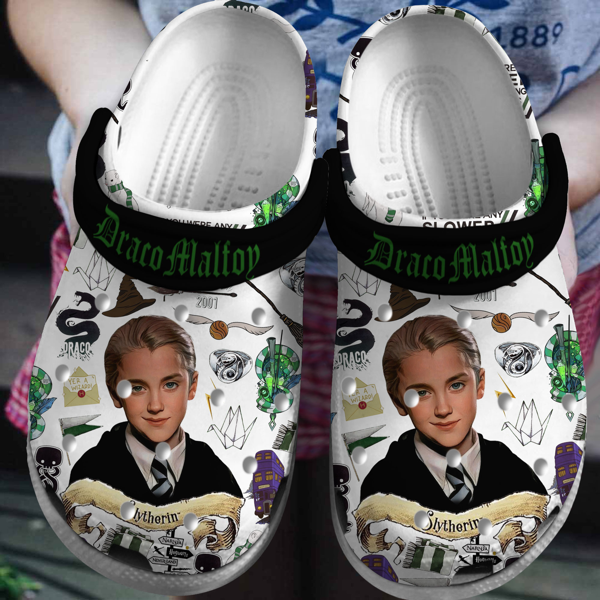 Footwearmerch Draco Malfoy Harry Potter Movie Crocs Crocband Clogs Shoes Comfortable For Men Women and Kids