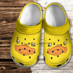 Footwearmerch Duck Face Yellow Shoes For Men Women - Funny Duck Speculum Face Croc Clogs Shoes Gift Birthday