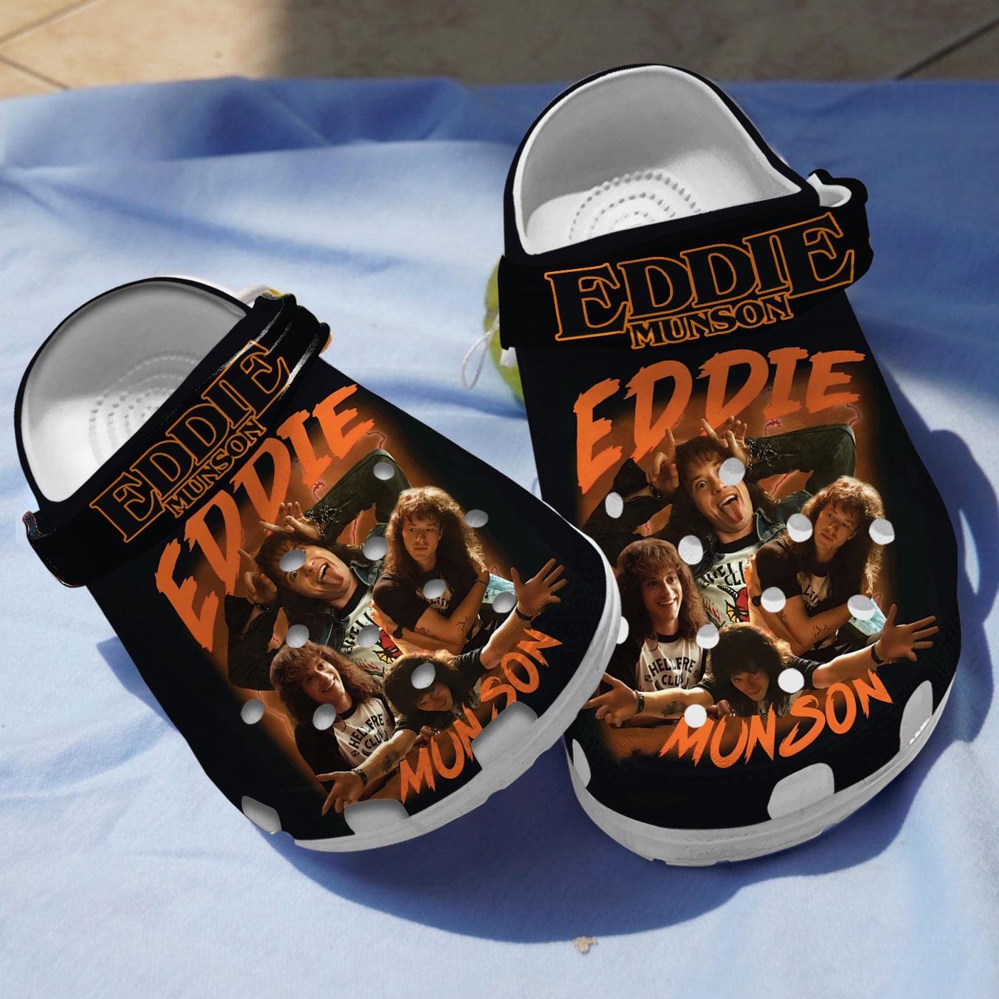 Footwearmerch Eddie Munson Stranger Things TV Series Crocs Crocband Clogs Shoes Comfortable For Men Women and Kids