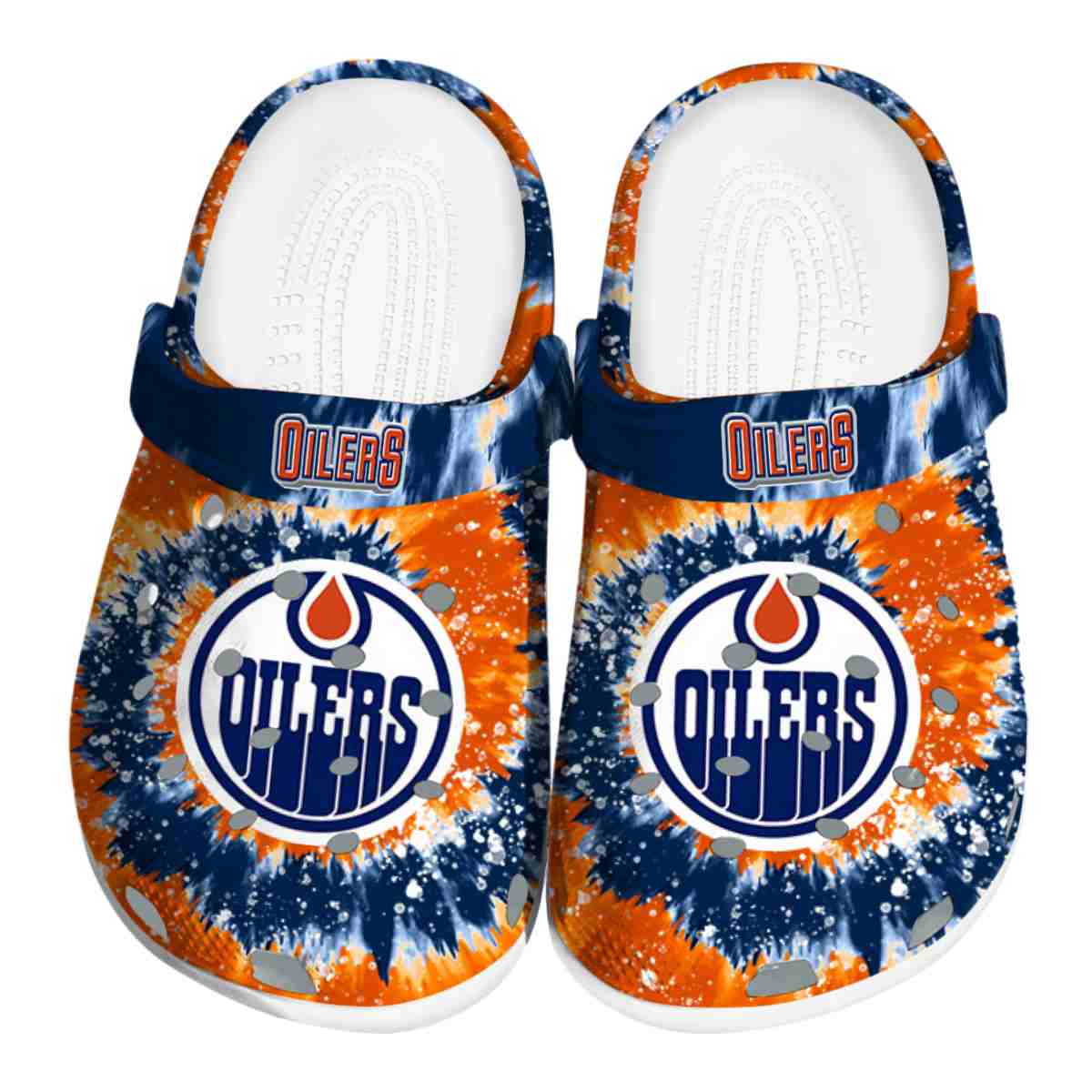 Footwearmerch Edmonton Oilers NHL Sport Crocs Crocband Clogs Shoes Comfortable For Men Women and Kids