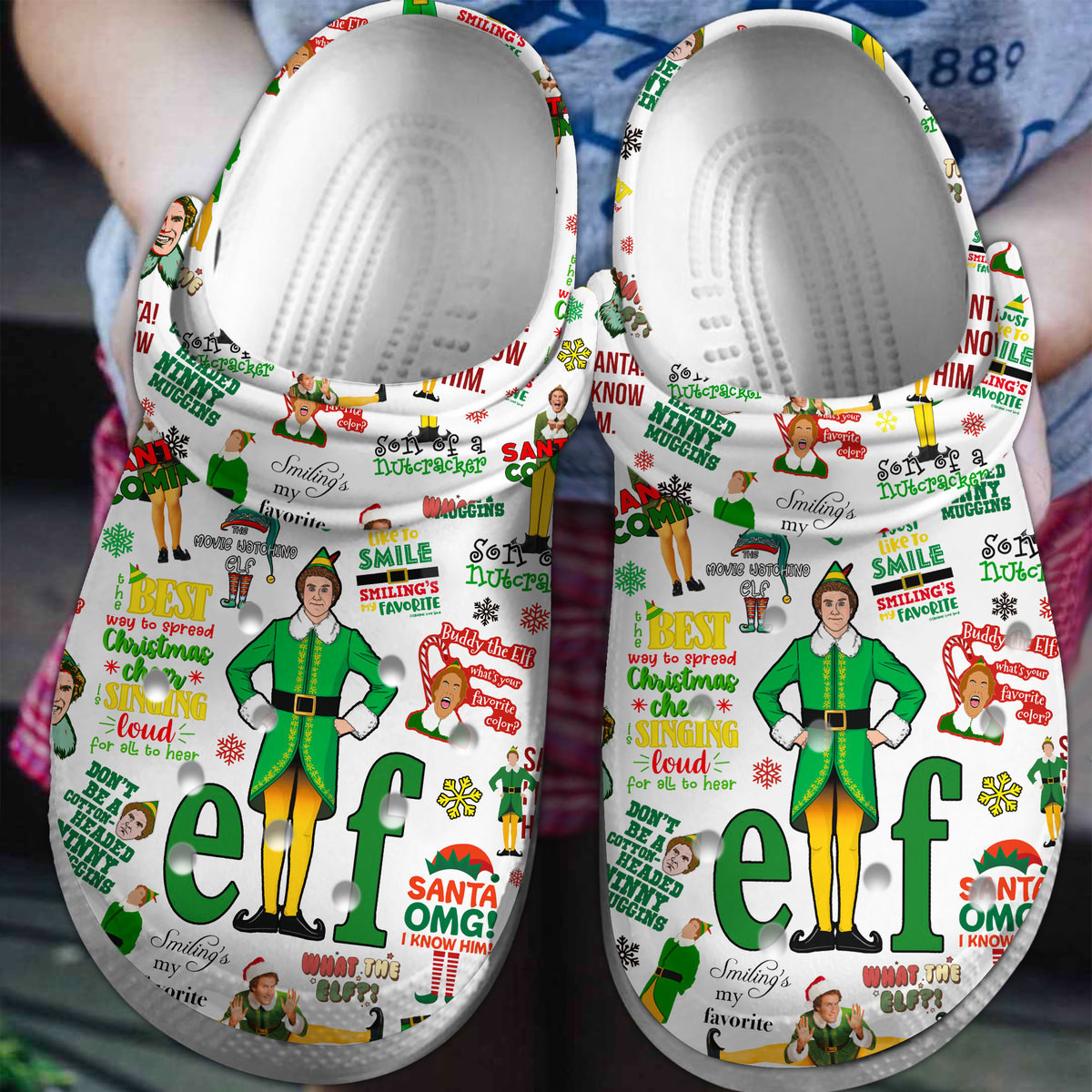 Footwearmerch Elf Movie Crocs Crocband Clogs Shoes Comfortable For Men Women and Kids