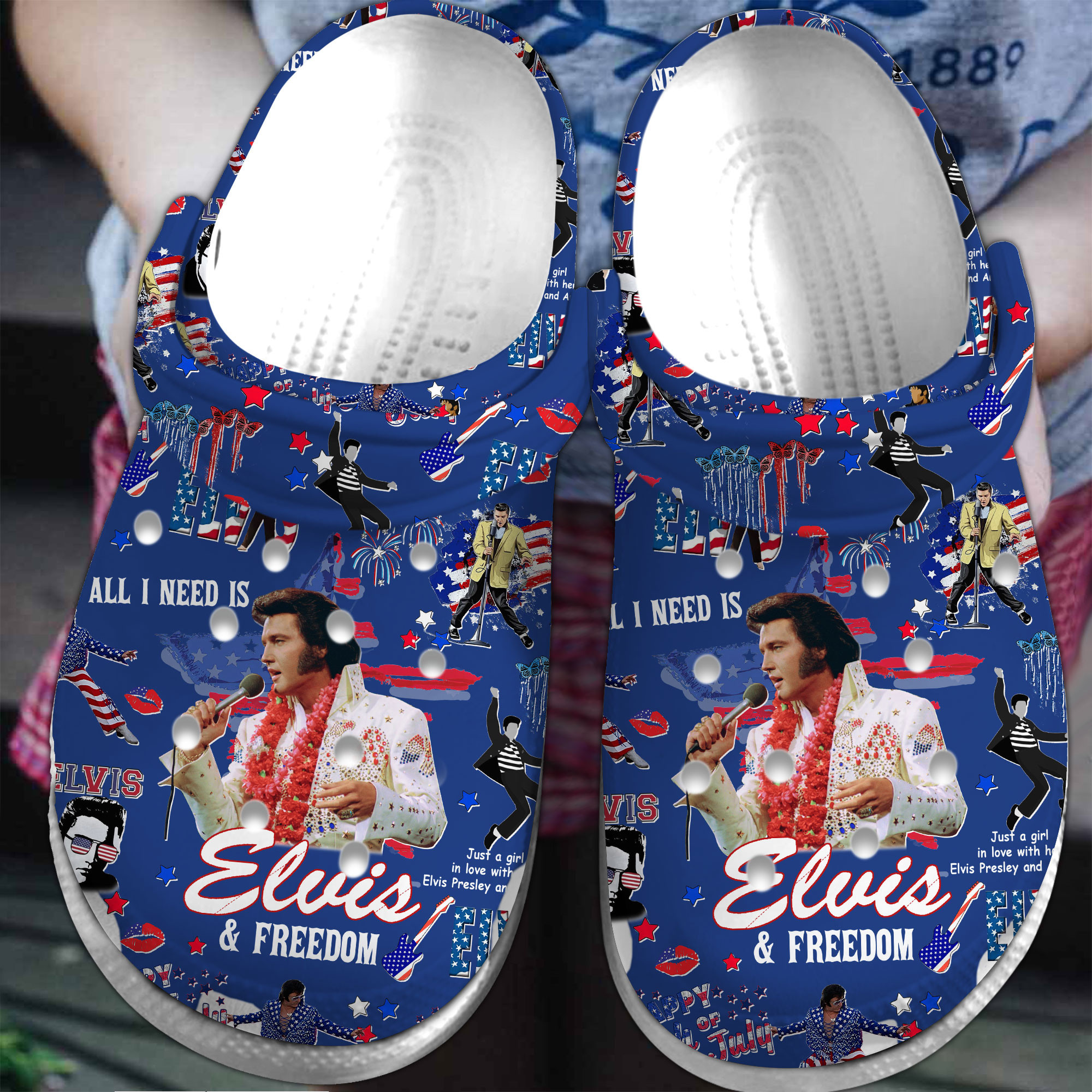Footwearmerch Elvis Presley Music Crocs Crocband Clogs Shoes Comfortable For Men Women and Kids