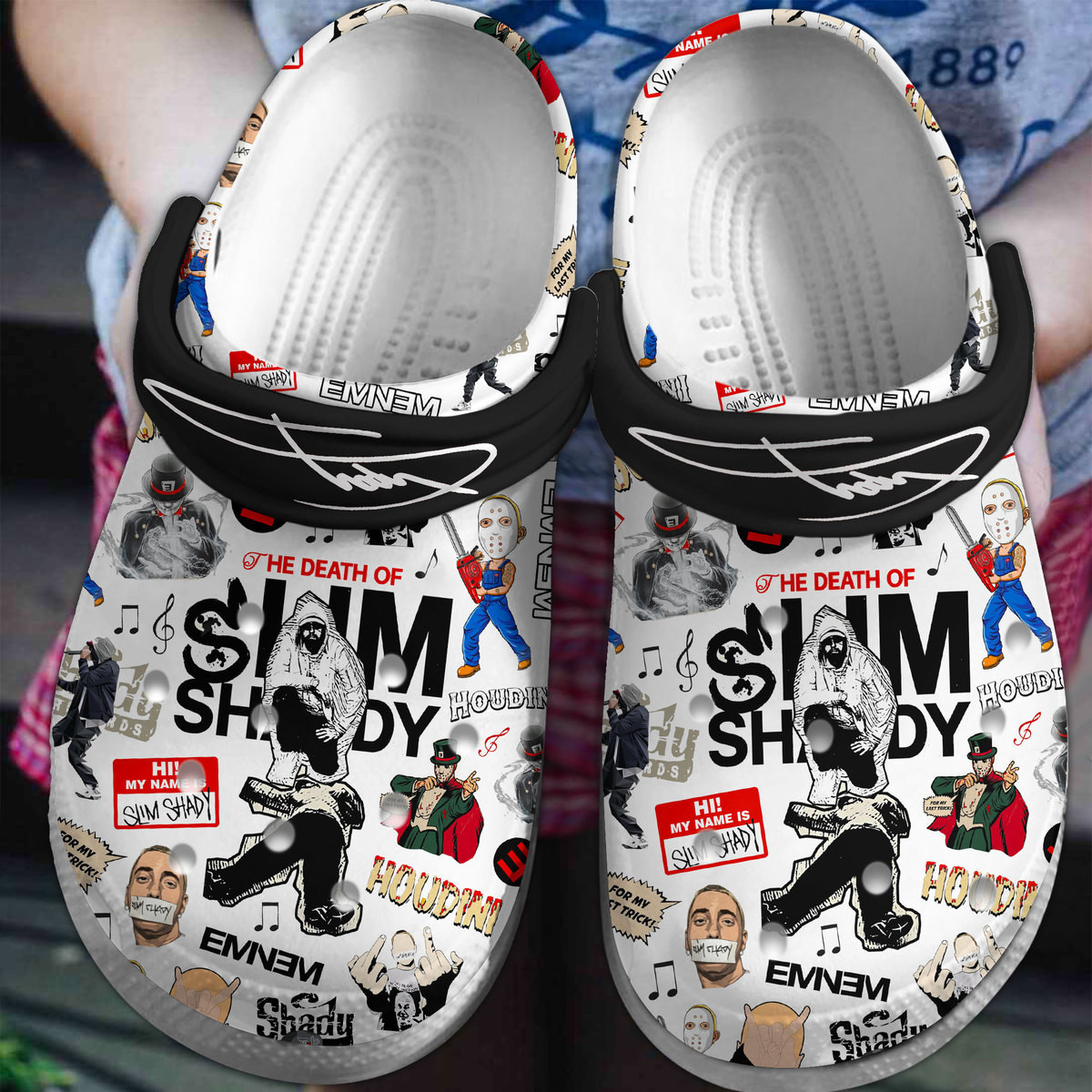 Footwearmerch Eminem Rapper Music Crocs Crocband Clogs Shoes Comfortable For Men Women and Kids