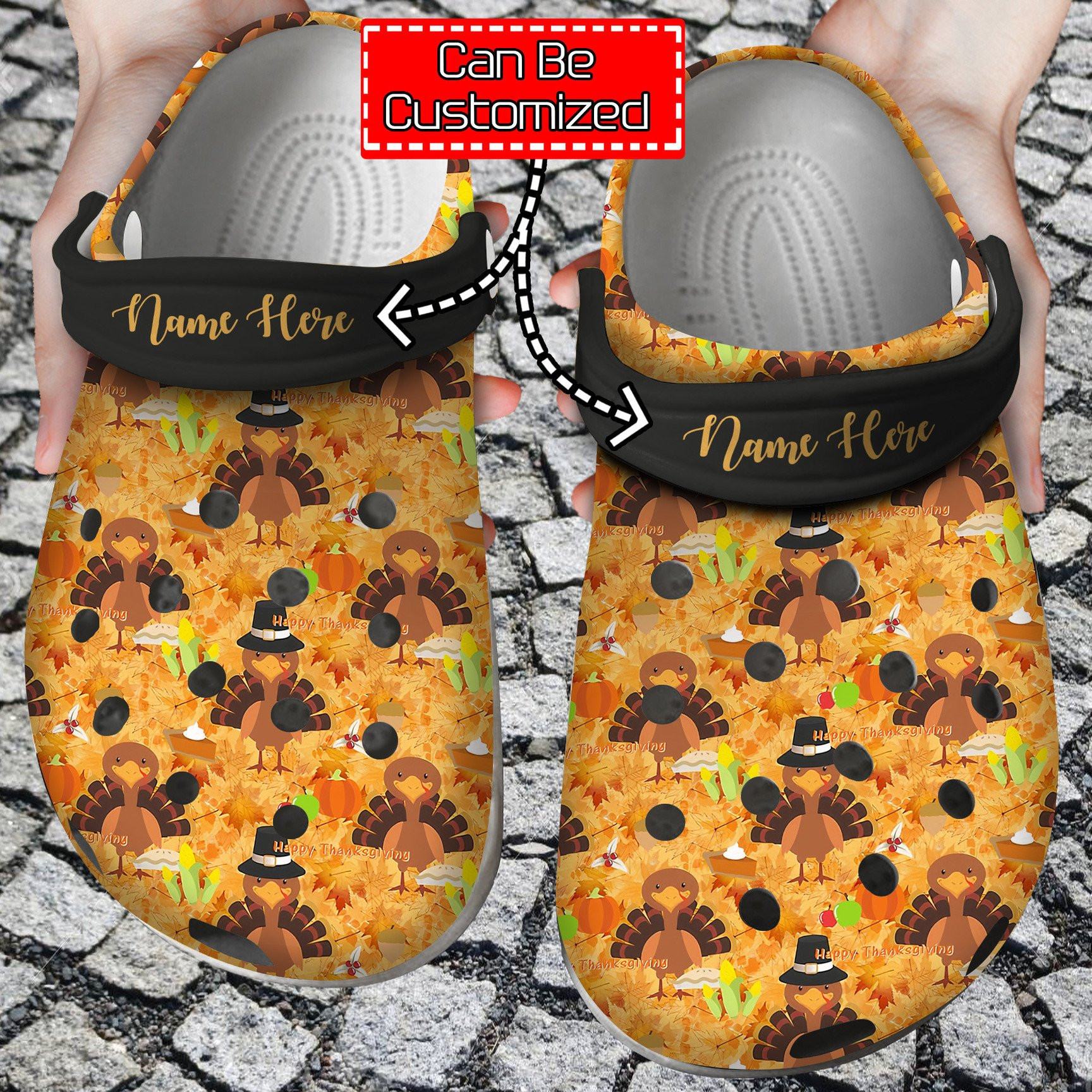 Footwearmerch Fall Chicken Happy Thanksgiving Personalized Fall