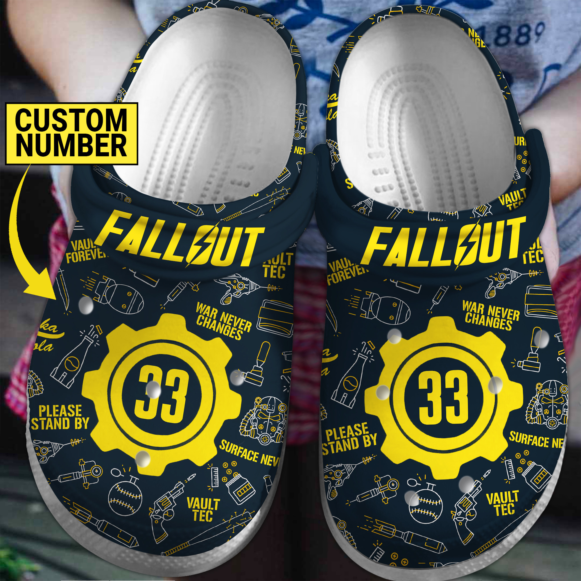 Footwearmerch Fallout Shelter Game Crocs Crocband Clogs Shoes Comfortable For Men Women and Kids